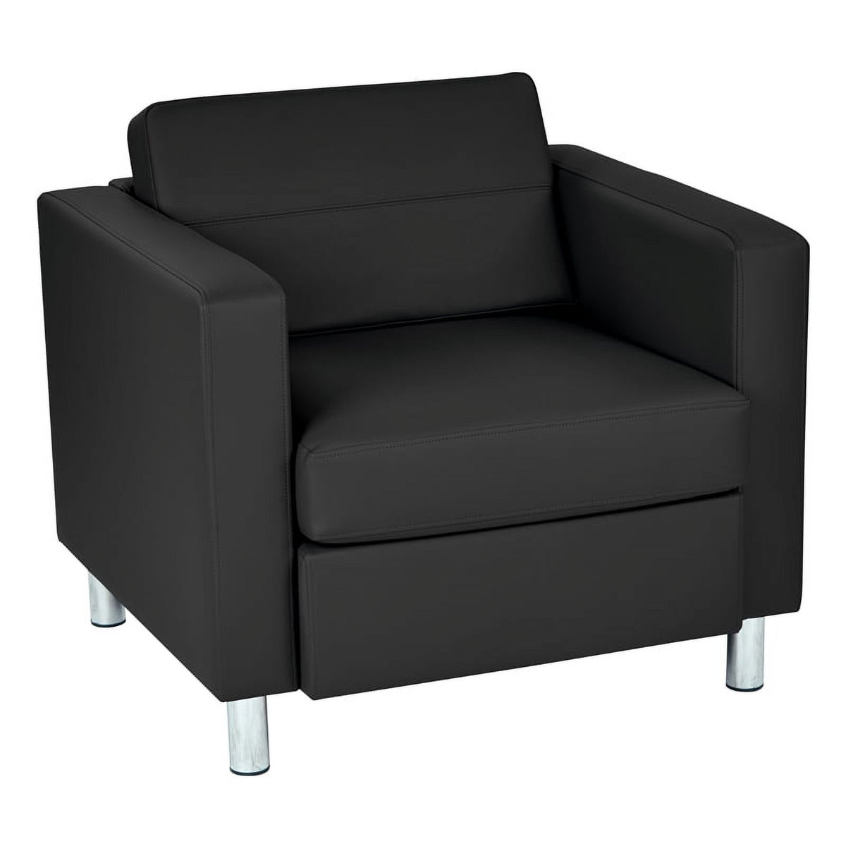 Black Faux Leather Armchair I45996