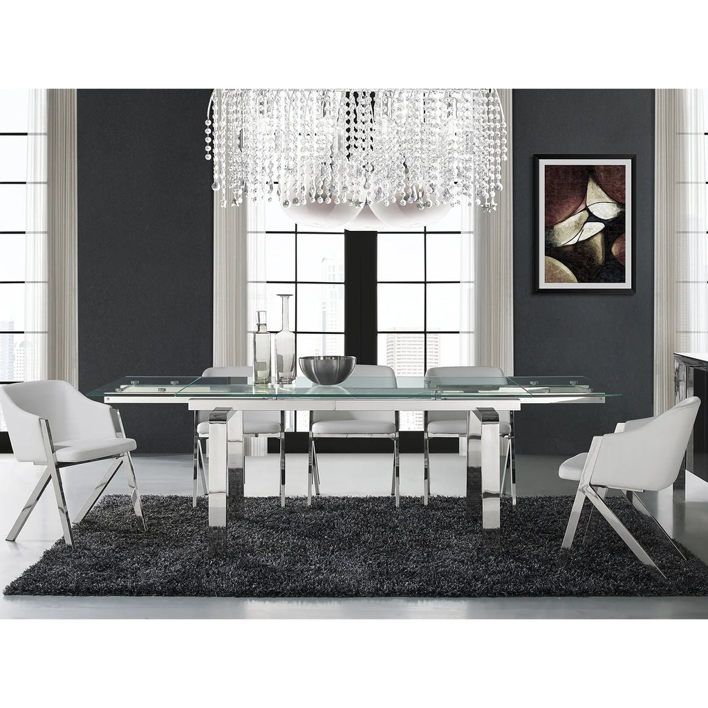 Modern Stainless Steel Extendable Dining Table K360096