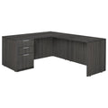 Ash Grey Pedestal L-Desk with Return D2545