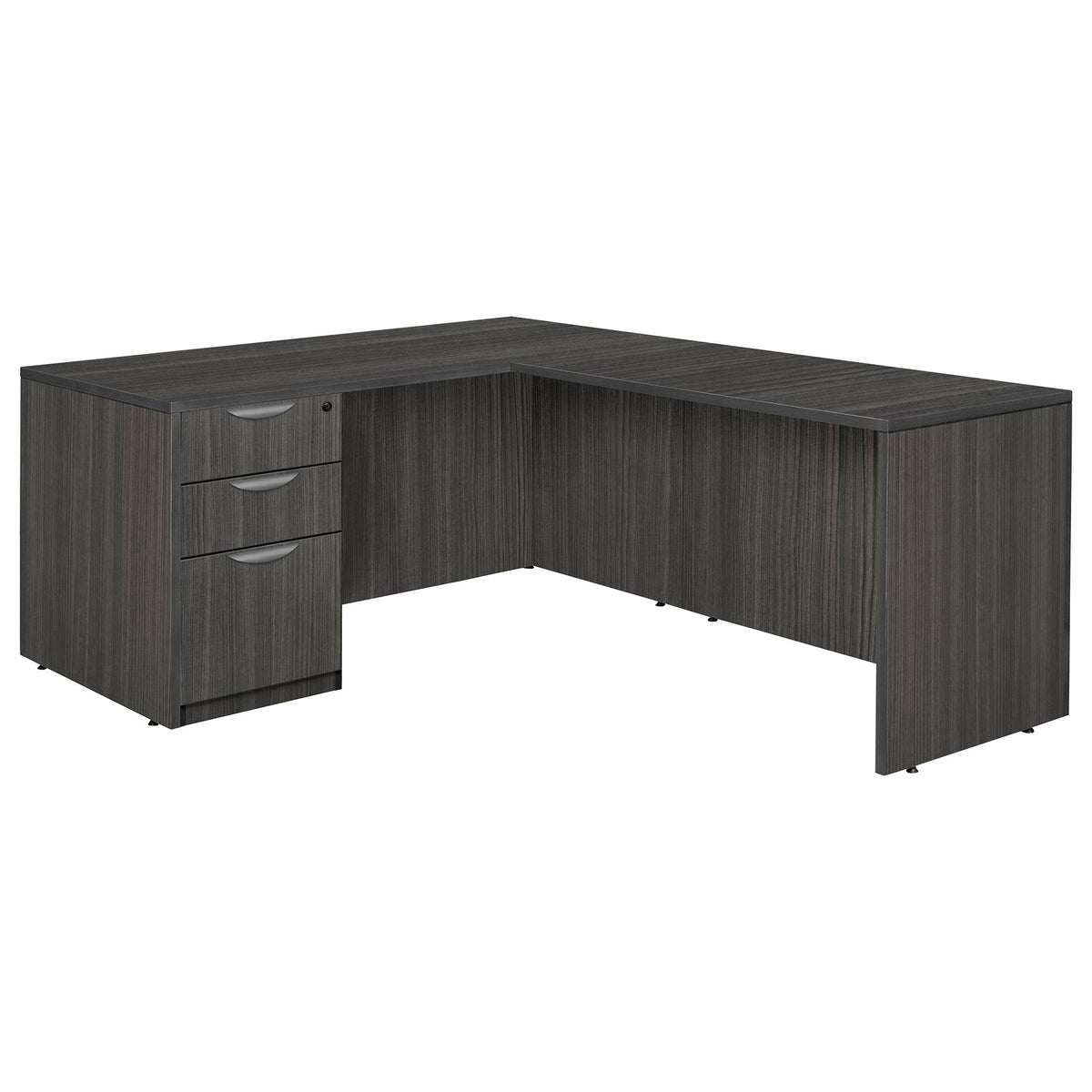 Ash Grey Pedestal L-Desk with Return D2545