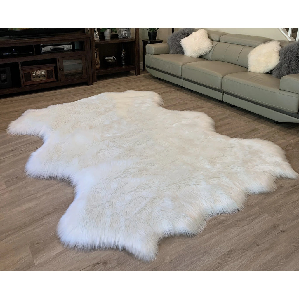 Faux Sheepskin 6-Pelt Plush Shag Area Rug M390