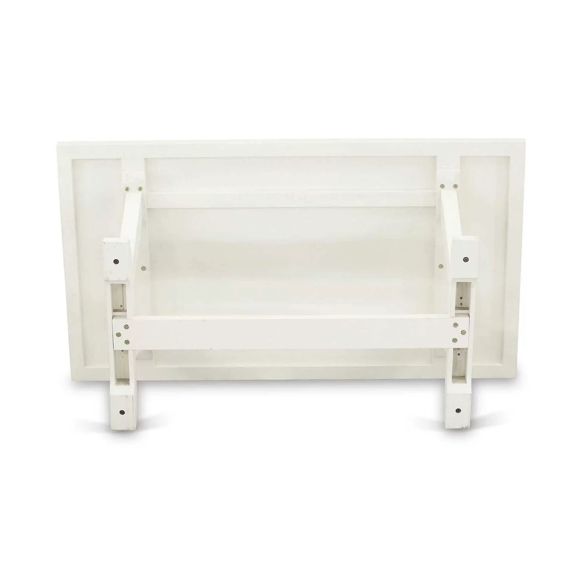 Kitchen Table with Linen White Top and Wooden Legs H288