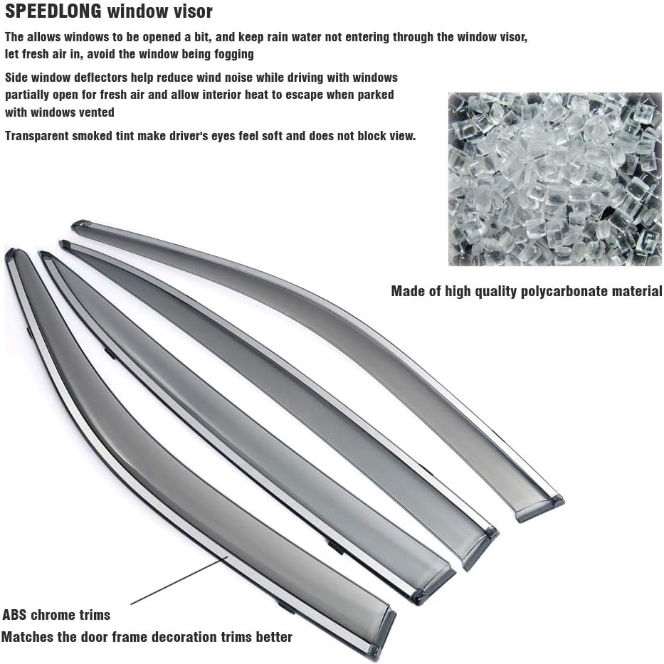 Car Window Visor Vent Shade Deflector Sun/Rain Guards S6357