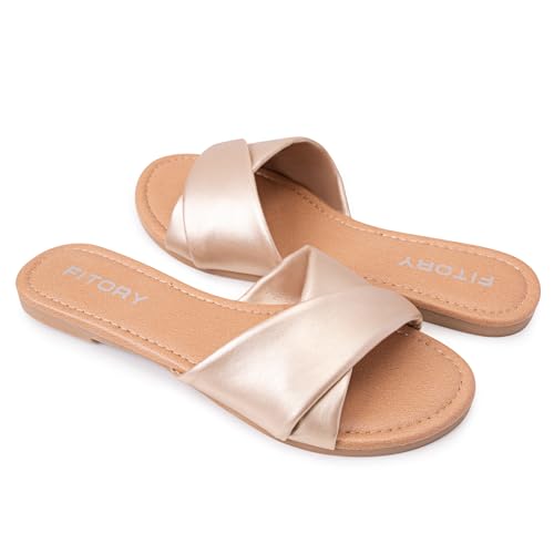 Women's Flat Sandals with Soft Leather Size 6-11 O8388