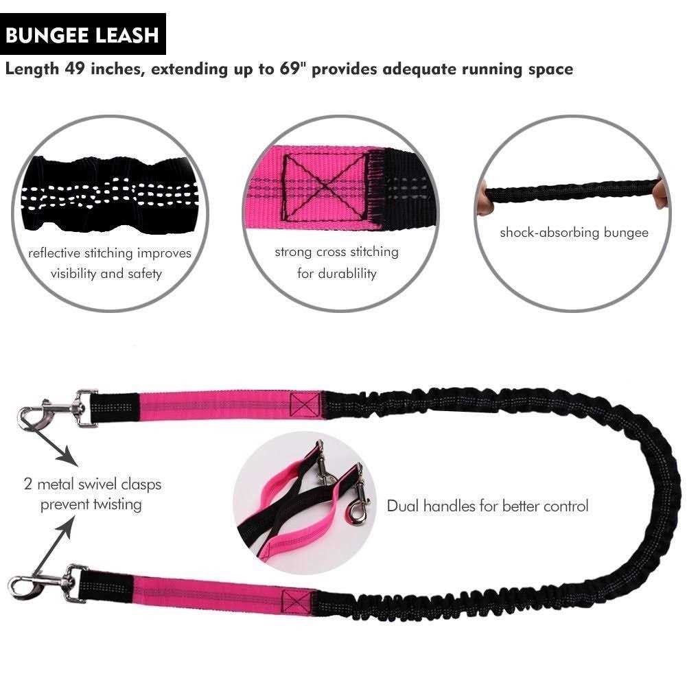 Hands Free Reflective Bungee Dog Leash P323
