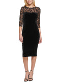 Velvet Lace Front Cocktail Dress A303