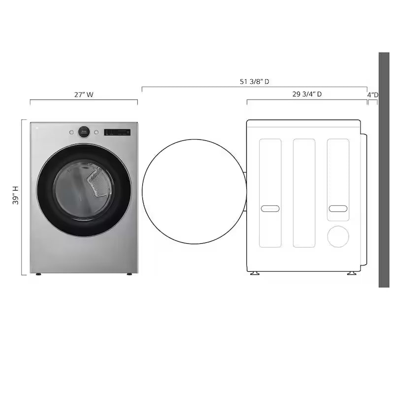 7.4 cu. ft. Vented Stackable Electric Dryer in Graphite Steel F900