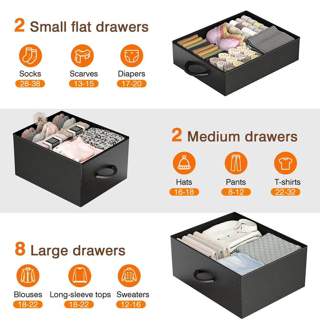 White 10 Drawer Dresser H2985