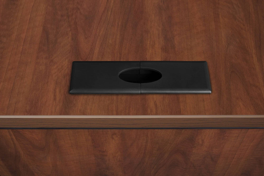 Ash Grey Pedestal L-Desk with Return D2545