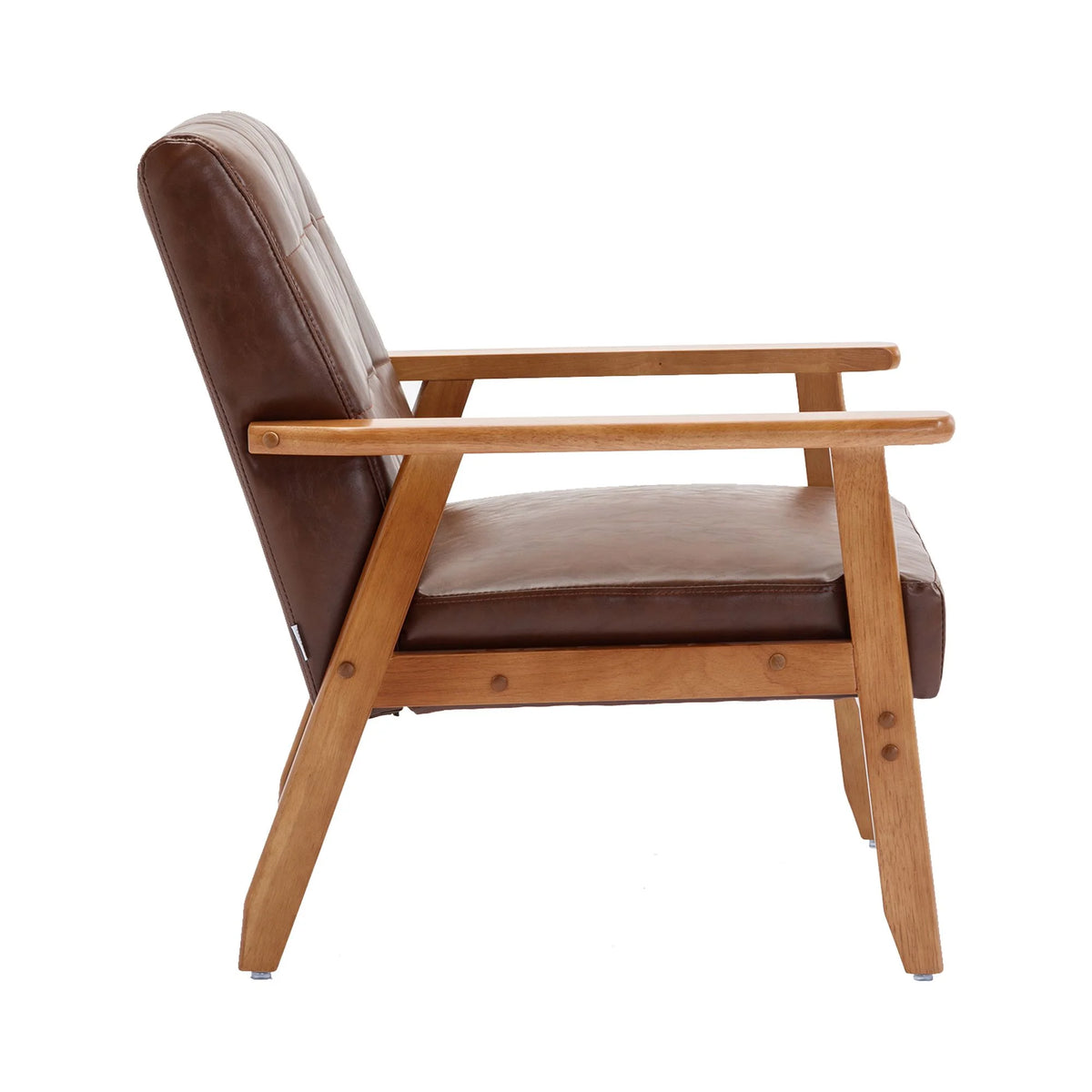 Accent Chairs Set of 2 with Side Table, Wood and Fabric Armchairs T8104
