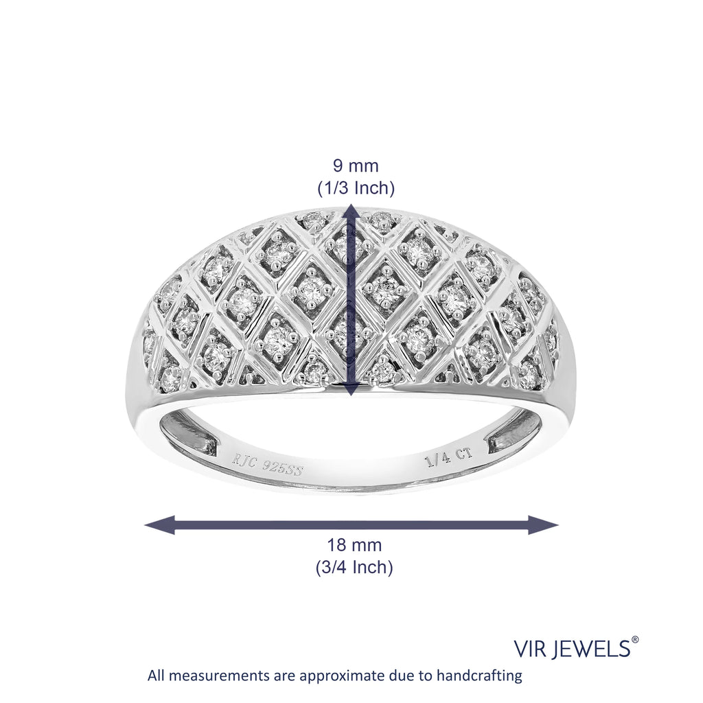 1/4 CTTW Lab Grown Diamond Engagement Ring in Sterling Silver Prong Size 7 G123080