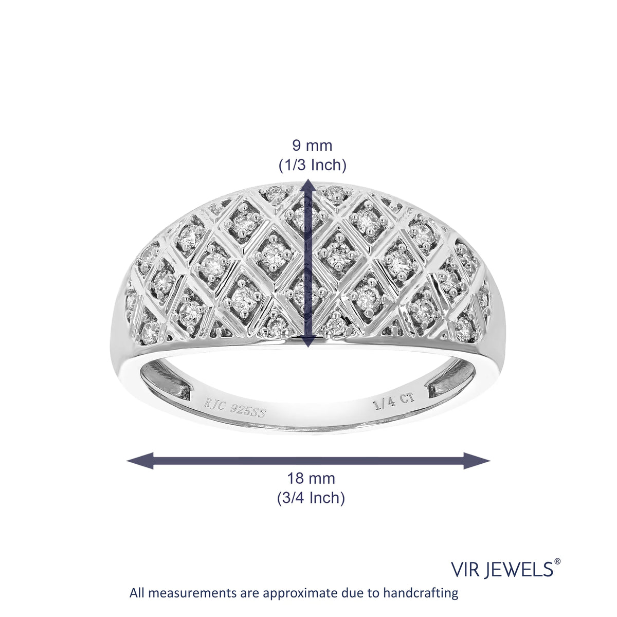 1/4 CTTW Lab Grown Diamond Engagement Ring in Sterling Silver Prong Size 7 G123080