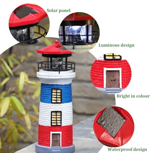 11" Rotating LED Solar Lighthouse M503