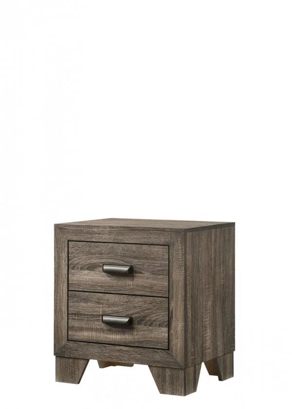 Grey 4Pc King Size Panel Bed Dresser Mirror Nightstand Set V47439