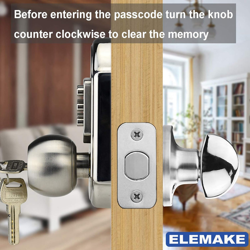 Keyless Deadbolt Lock Stainless Steel 304 Pack of 2 K784793
