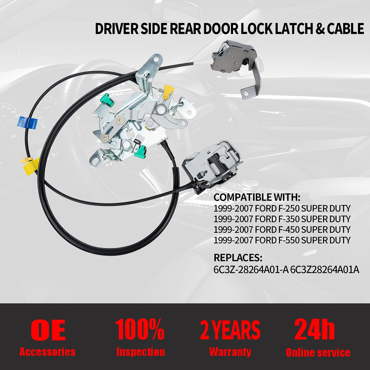 Left Driver Side Upper and Lower Locking Latches Assembly Pack of 2 J115538