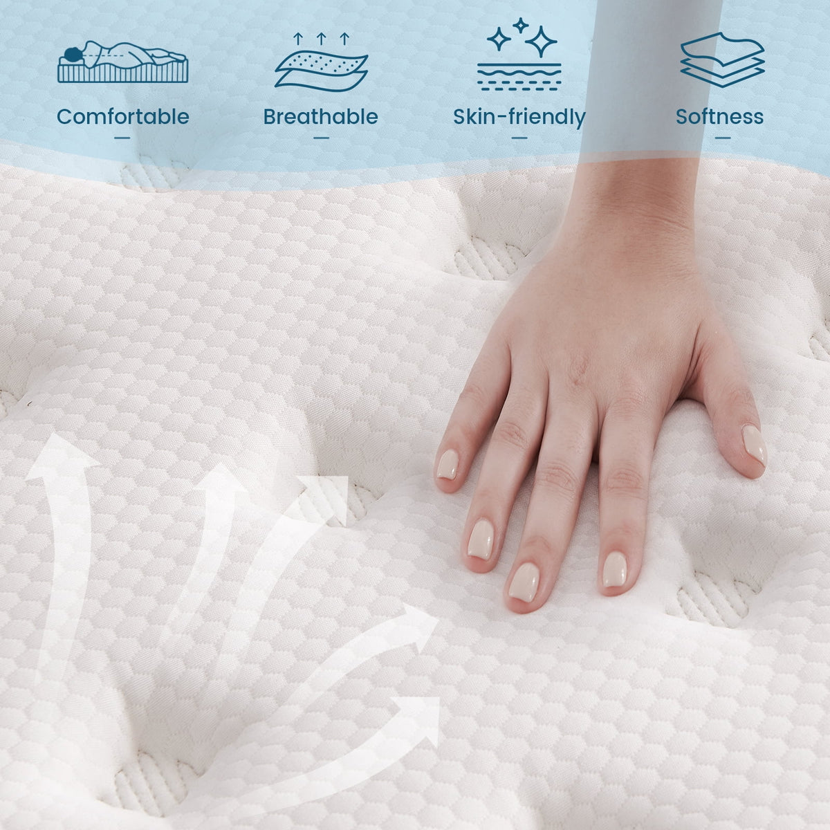 Full Size 12 Inch Hybrid Memory Foam Mattress M264