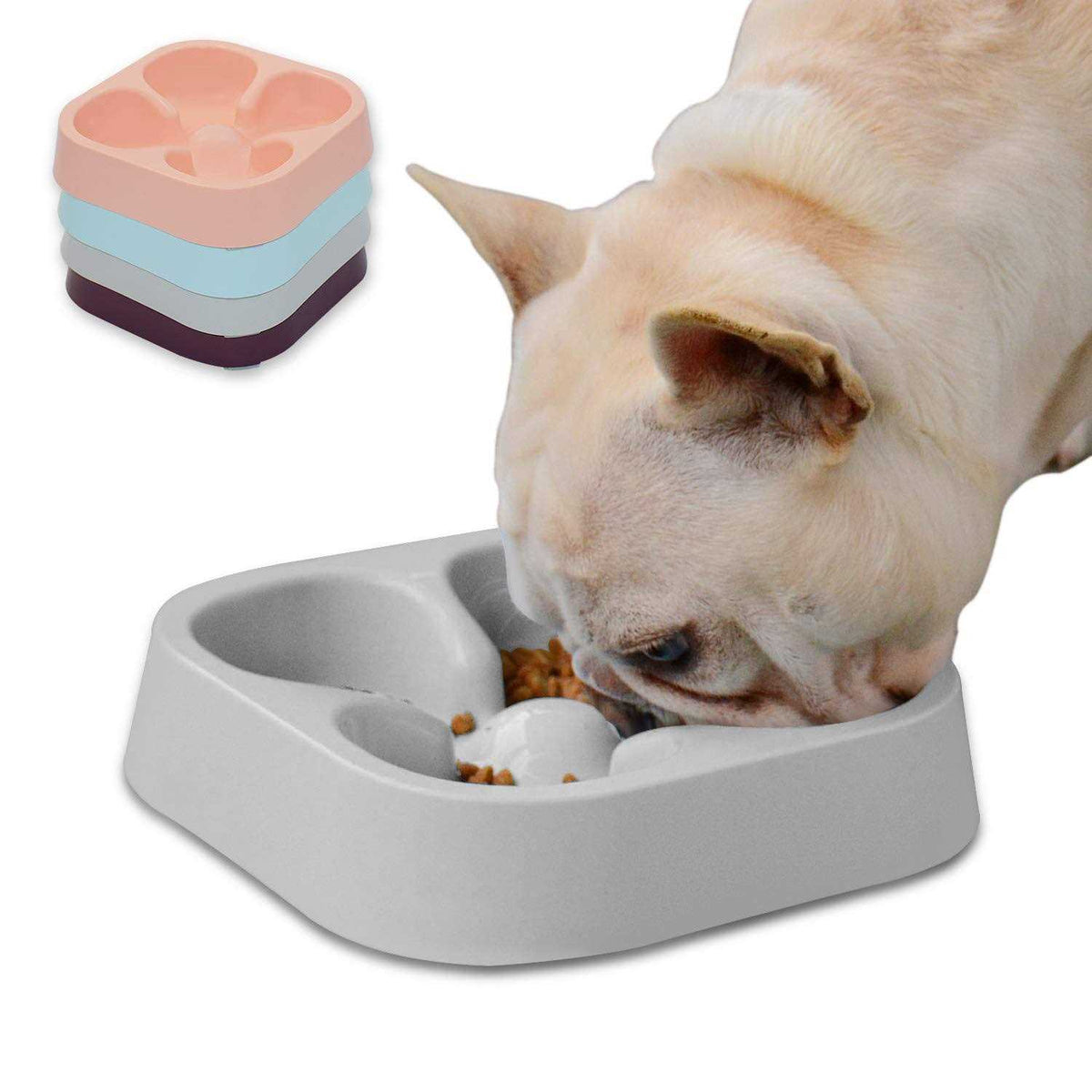 Slow Feeding Dog Bowl Striped Pattern W1284