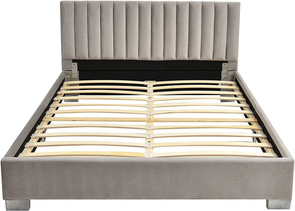 Navy Full Size Upholstered Platform Bed Frame H463