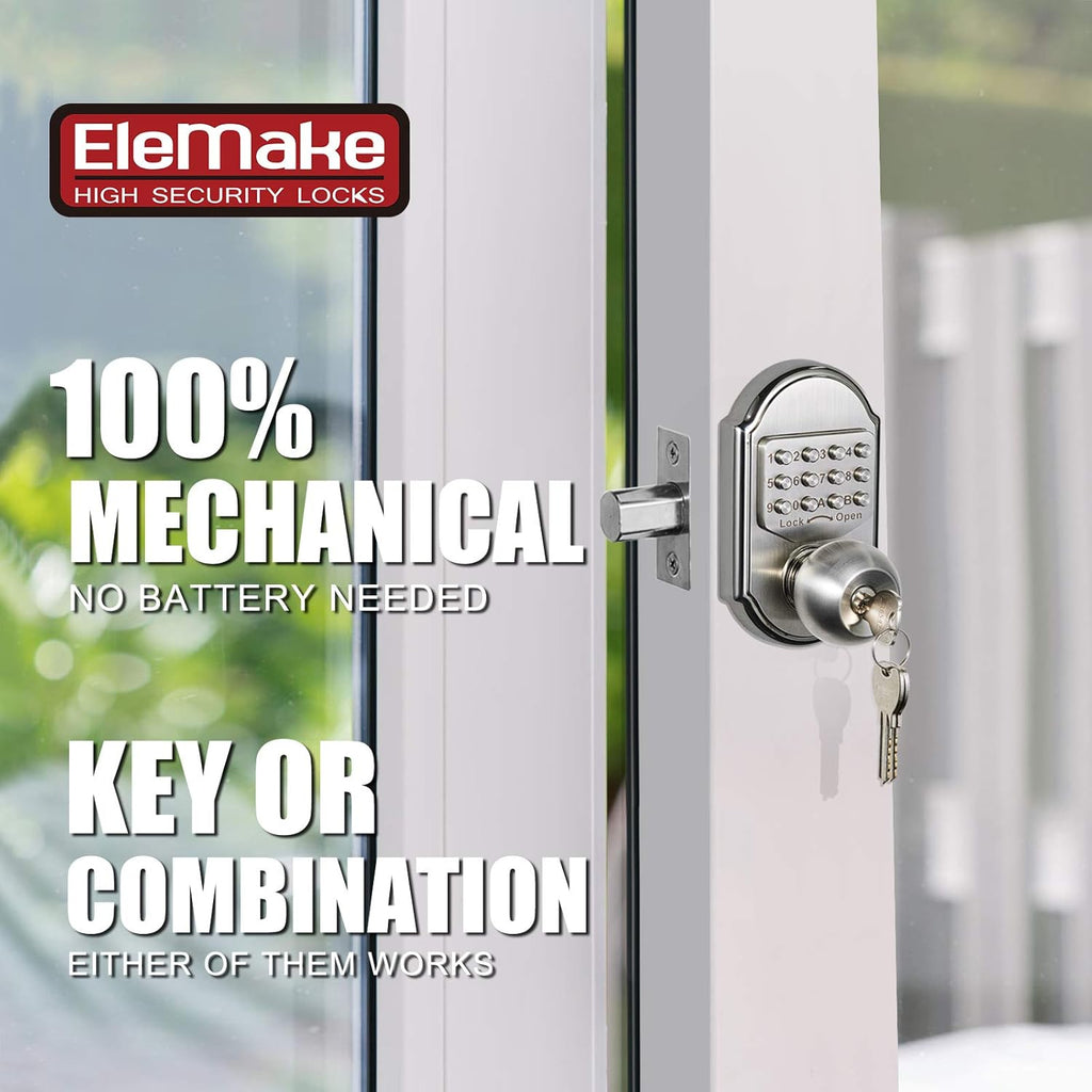 Keyless Deadbolt Lock Stainless Steel 304 Pack of 2 K784793