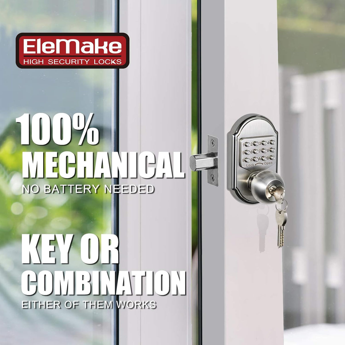 Keyless Deadbolt Lock Stainless Steel 304 Pack of 2 K784793