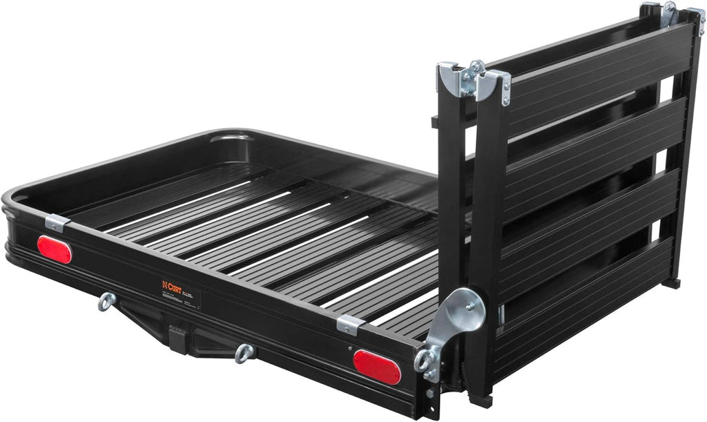Black Aluminum Hitch Cargo Carrier with Ramp P47096
