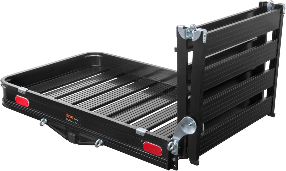 Black Aluminum Hitch Cargo Carrier with Ramp P47096