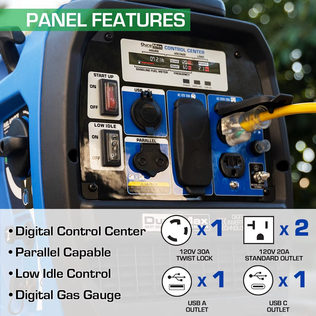 2,300 Watt Dual Fuel Inverter Generator with CO Alert M3478