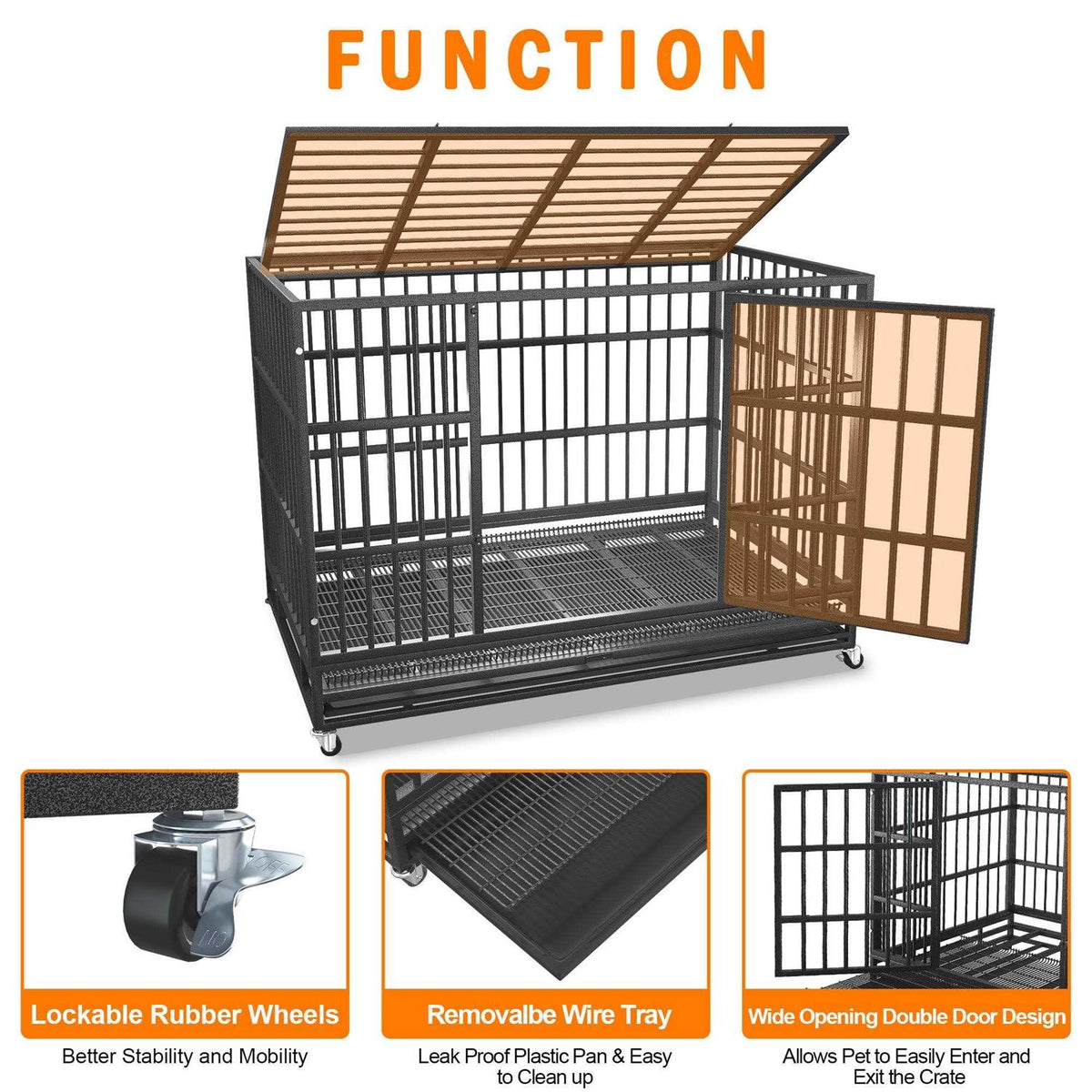 48/38 inch Heavy Duty Dog Crate X54685