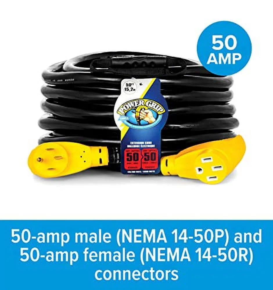 50-Foot 50-Amp RV Extension Cord with Copper 6/3 + 8/1-Gauge Wires U625