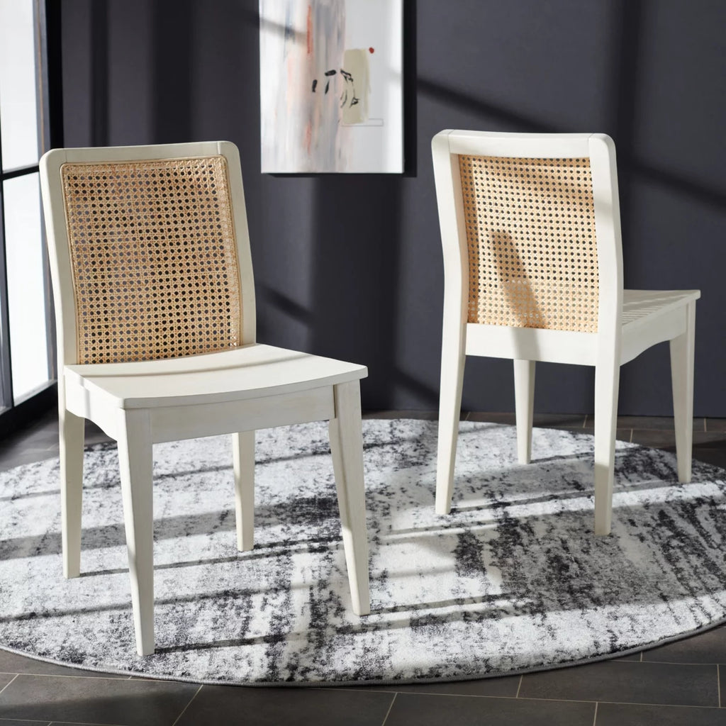 White Natural Rattan Dining Chair Set of 2 E994336