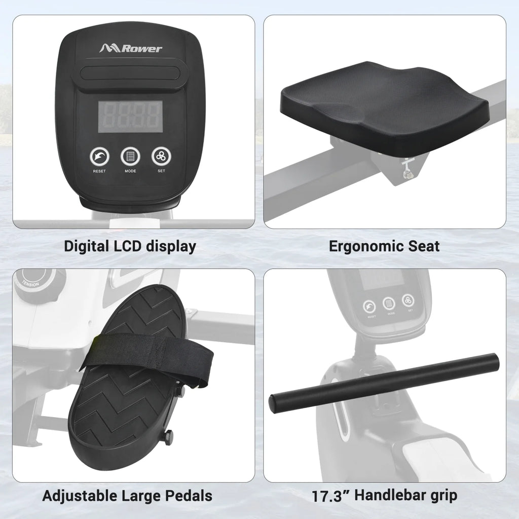 Magnetic Folding Rowing Machine with 14 Level Resistance and LCD Monitor U185463