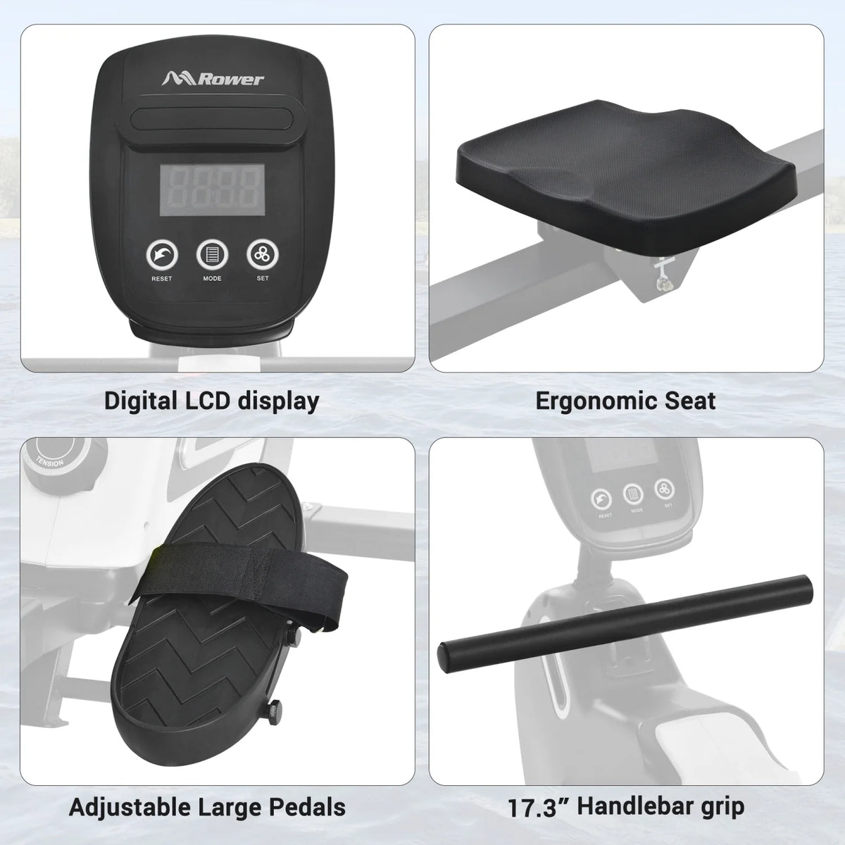 Magnetic Folding Rowing Machine with 14 Level Resistance and LCD Monitor U185463