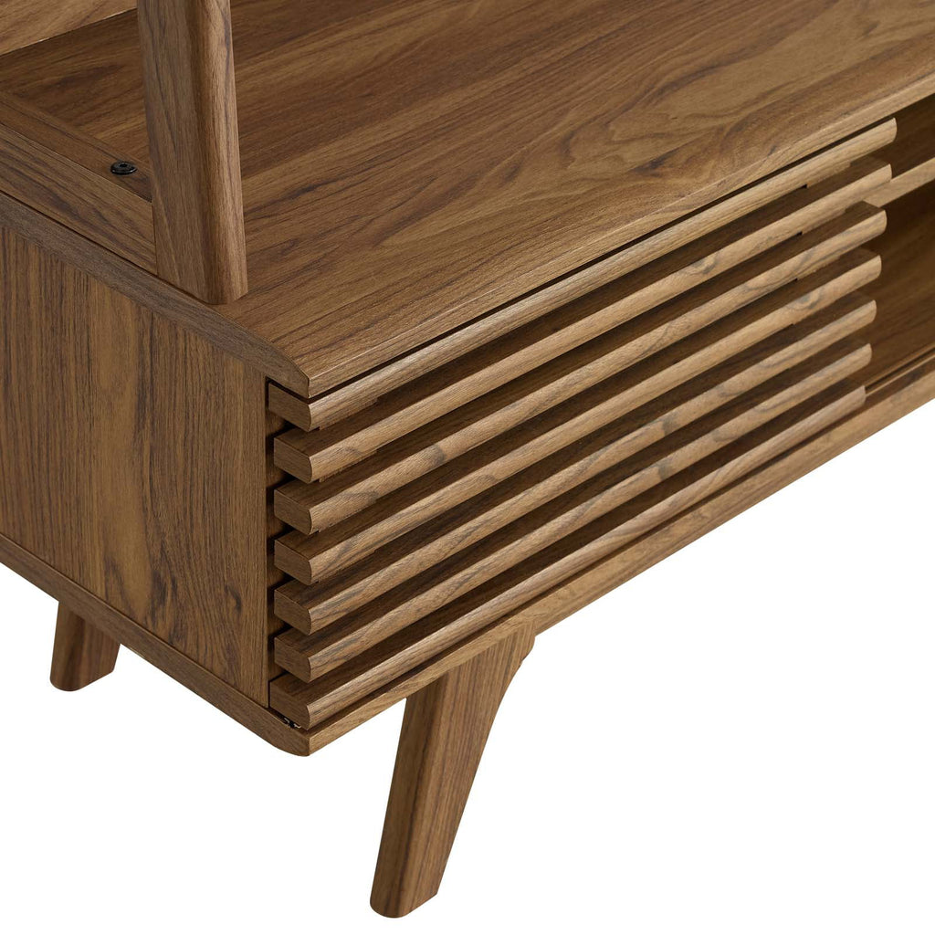 Brown Walnut Wood TV Stand Console Table K82819