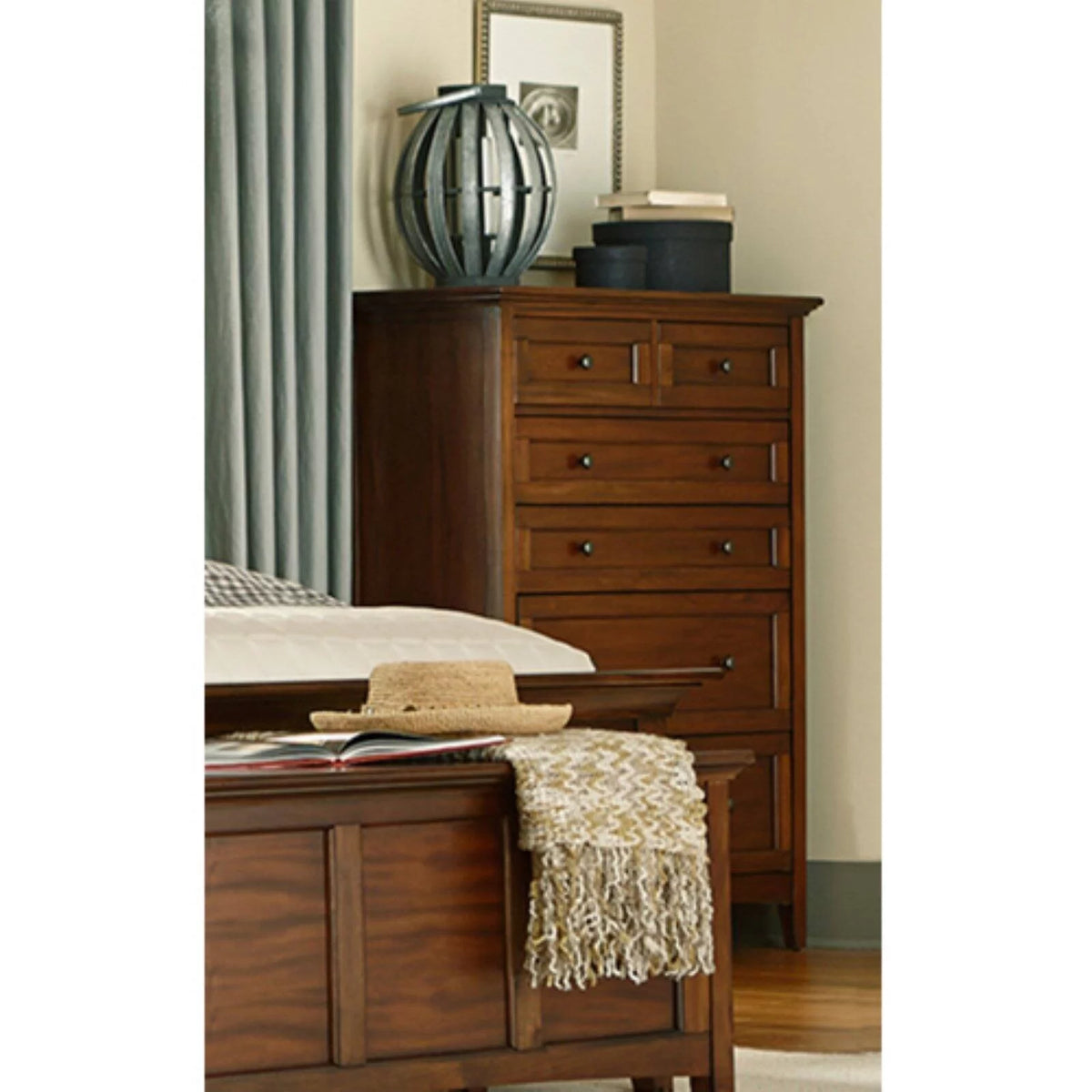 6 Drawer Cherry Brown Chest M8650