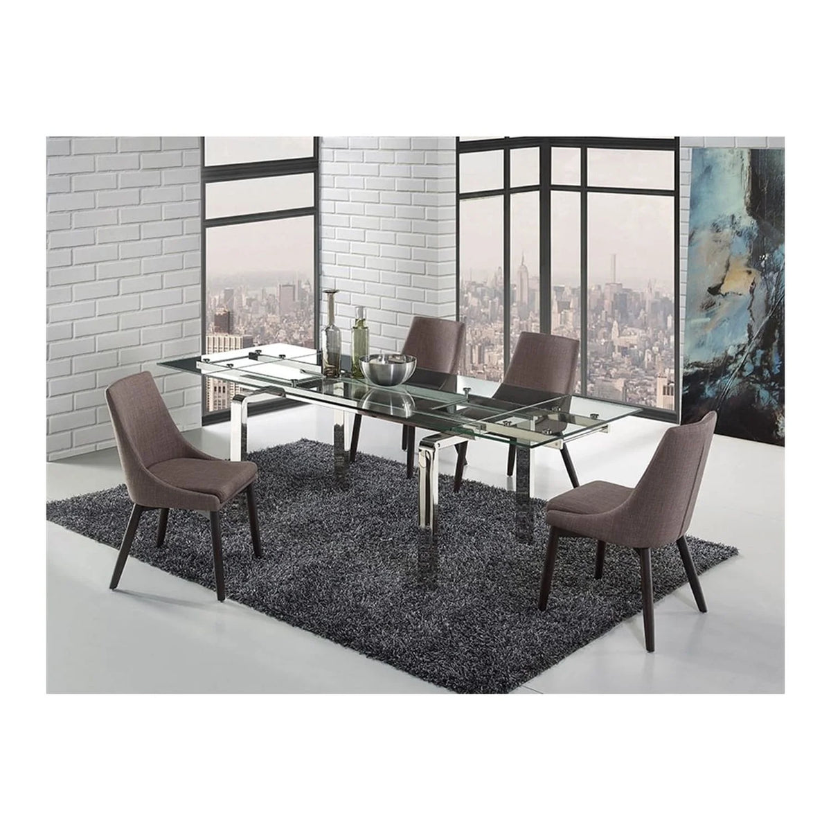Modern Stainless Steel Extendable Dining Table K360096