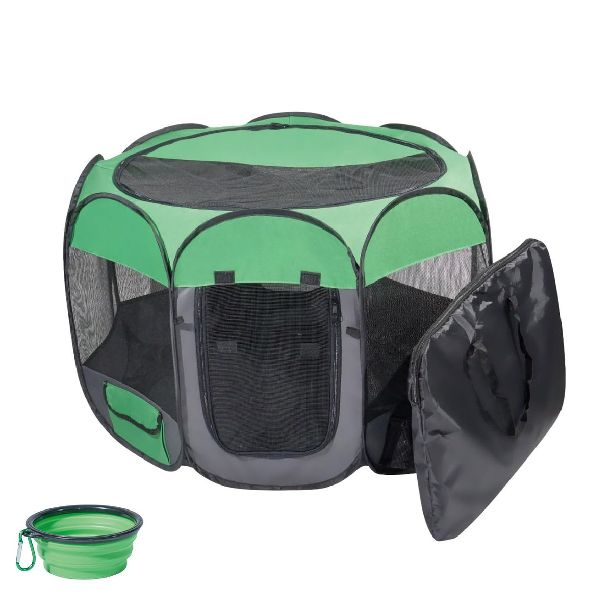 Medium Size Portable Foldable Pet Playpen with Zipper Top Cover Door Z5259