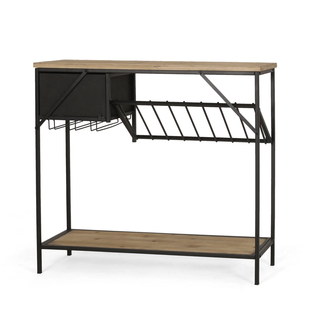 Wood and Metal Console Table with Storage P8376