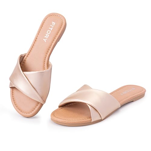 Women's Flat Sandals with Soft Leather Size 6-11 O8388