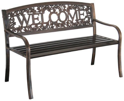 Metal Welcome Outdoor Bench B351