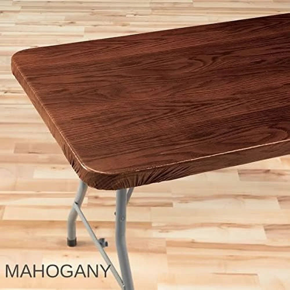 Mahogany Oblong Vinyl Table Cover U168275
