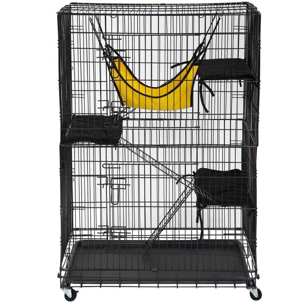 48 inches Cat Cage Crate Kennel Playpen with Hammock Bed Q9940