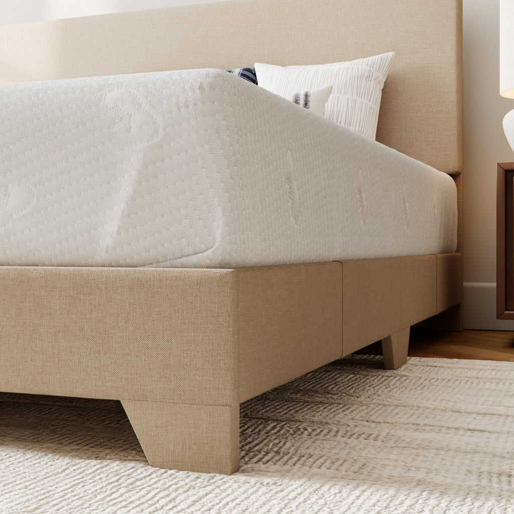 Queen Upholstered Platform Bed Frame with Adjustable Headboard Q65608