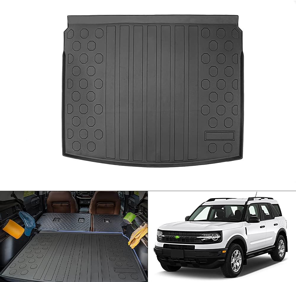 Cargo Mat for 2021 2022 Ford Bronco Sport, All Weather Cargo Liner Rear Trunk Mat, Non-Slip TPO, 4 Doors, Pack of 2 M55448