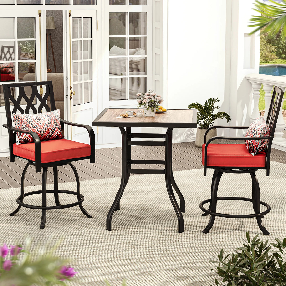3-Piece Weather Resistant Bar Height Patio Furniture Set H600761