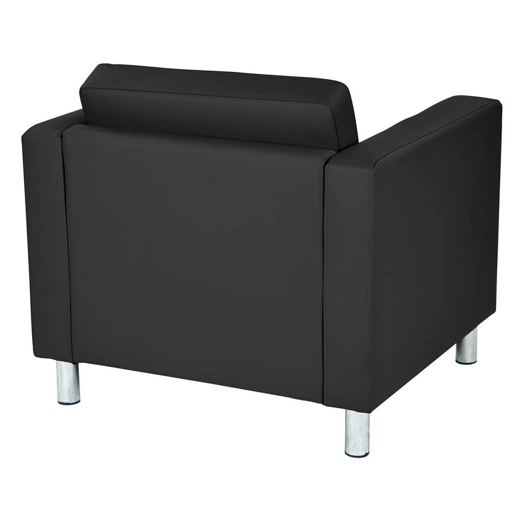 Black Faux Leather Armchair I45996