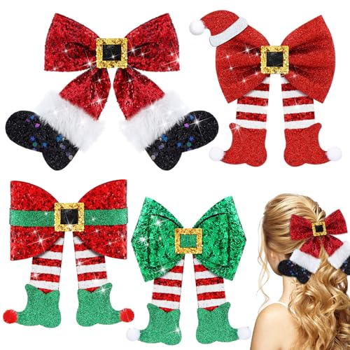 4 Pack Christmas Hair Clips E622069