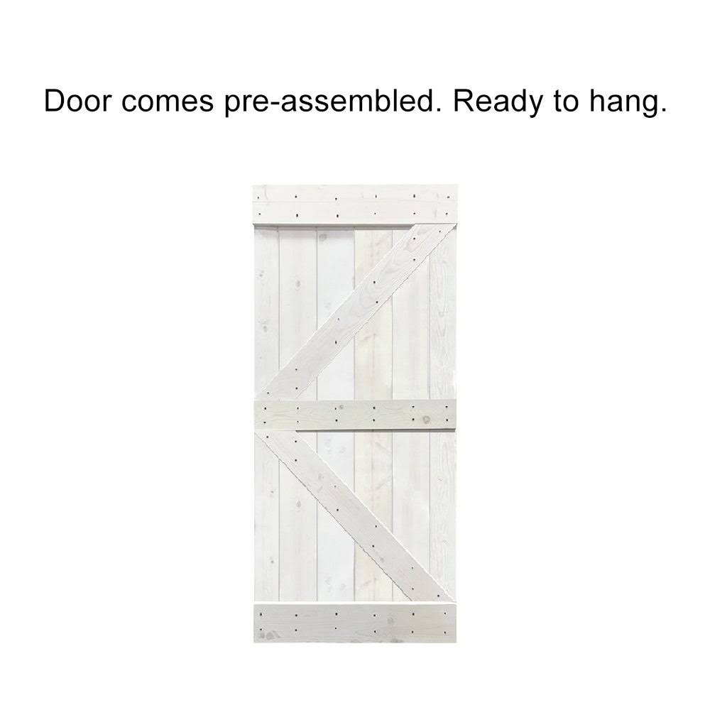 Ocean Blue Stained Wood Interior Sliding Barn Door with Hardware Kit O774007