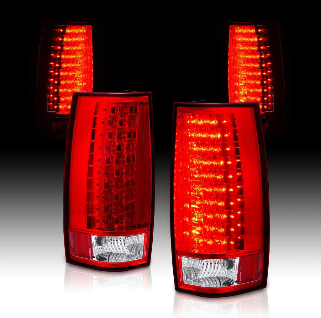 2007-2014 Chevy Tahoe Suburban GMC Yukon Rosso Red LED Tail Lights Assembly Pair E847640