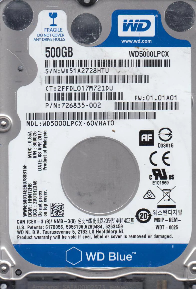 500GB SATA 2.5 Hard Drive Q422